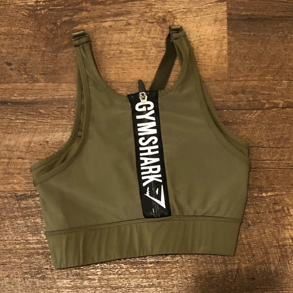 Olive green Gymshark sports bra - Picture 2 of 3